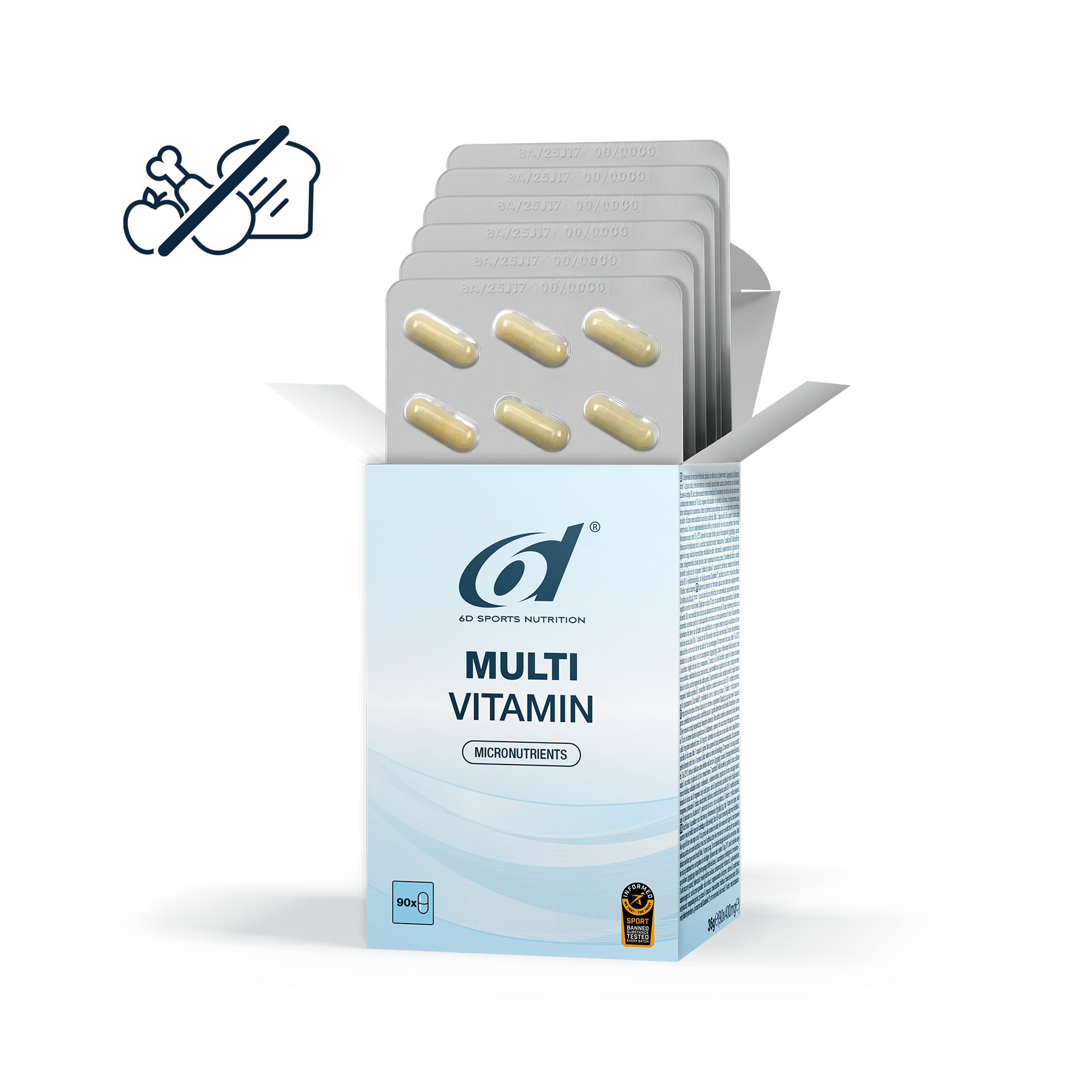 6d Multi Vitamin mit Symbol für unausgewogene Ernährung