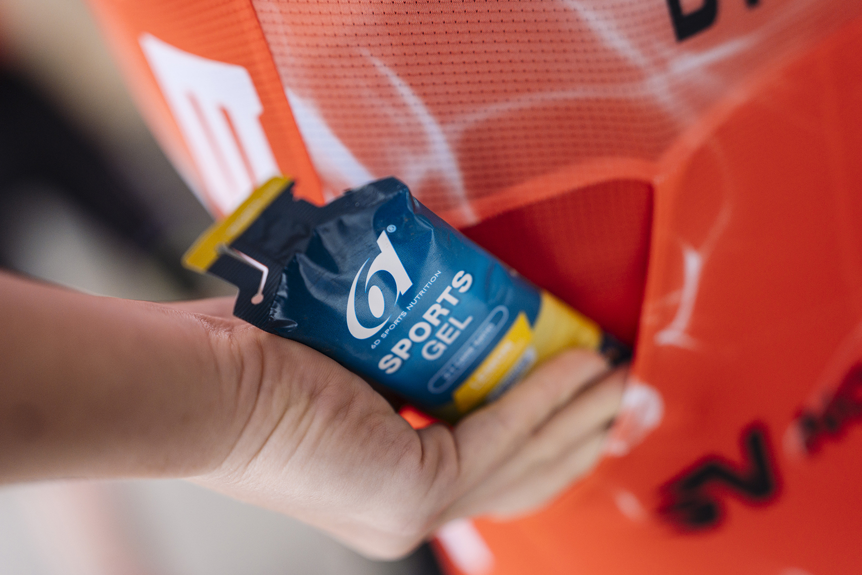 Cyclist with Sports Gel